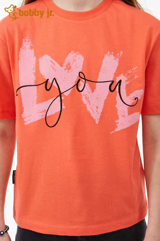 Pembe Love Baskılı T - Shirt